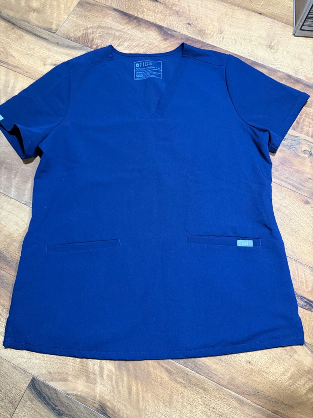 Figs Deep Blue V-Neck Medical Scrub Top